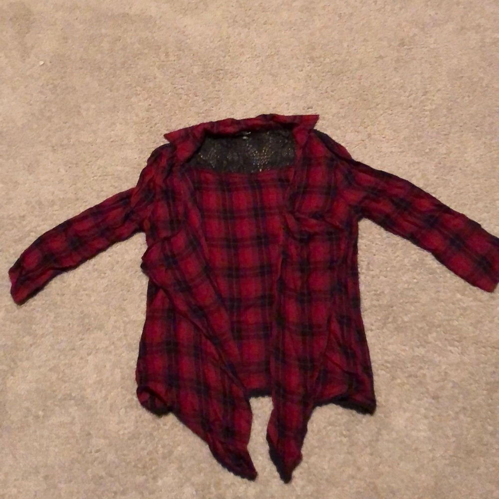Red plaid Cardigan